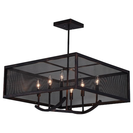 Cwi Lighting 6 Light Chandelier With Antique Copper Finish 9976P24-6-107